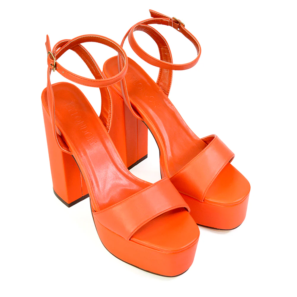 Jayce Strappy Chunky Block High Heel Shoes Platform in Green - Image 61