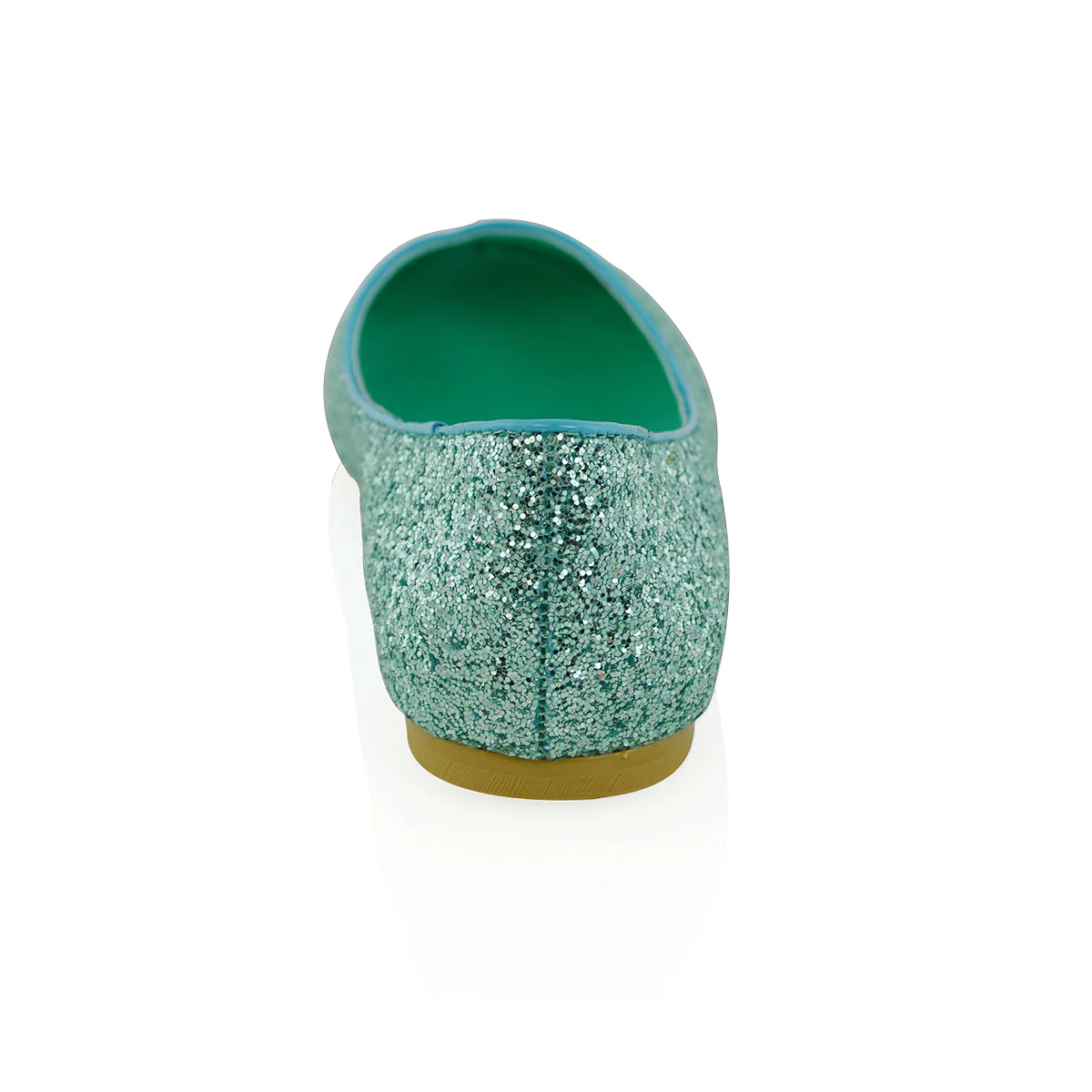 JAZ SLIP ON FLAT LOW BLOCK HEEL SPARKLY BALLERINA PUMP SHOES IN TURQUOISE GLITTER - Image 29