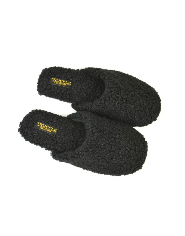 Jody Borg Cosy Slip On Closed Round Toe Mule Flat Slippers in Brown - Image 5