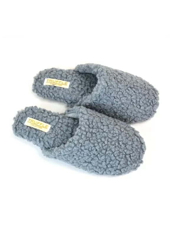 Jody Borg Cosy Slip On Closed Round Toe Mule Flat Slippers in Cream - Image 3