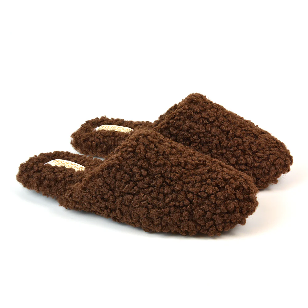 Jody Borg Cosy Slip On Closed Round Toe Mule Flat Slippers in Cream - Image 35