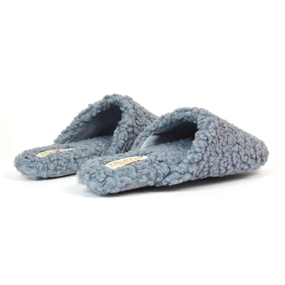 Jody Borg Cosy Slip On Closed Round Toe Mule Flat Slippers in Cream - Image 46