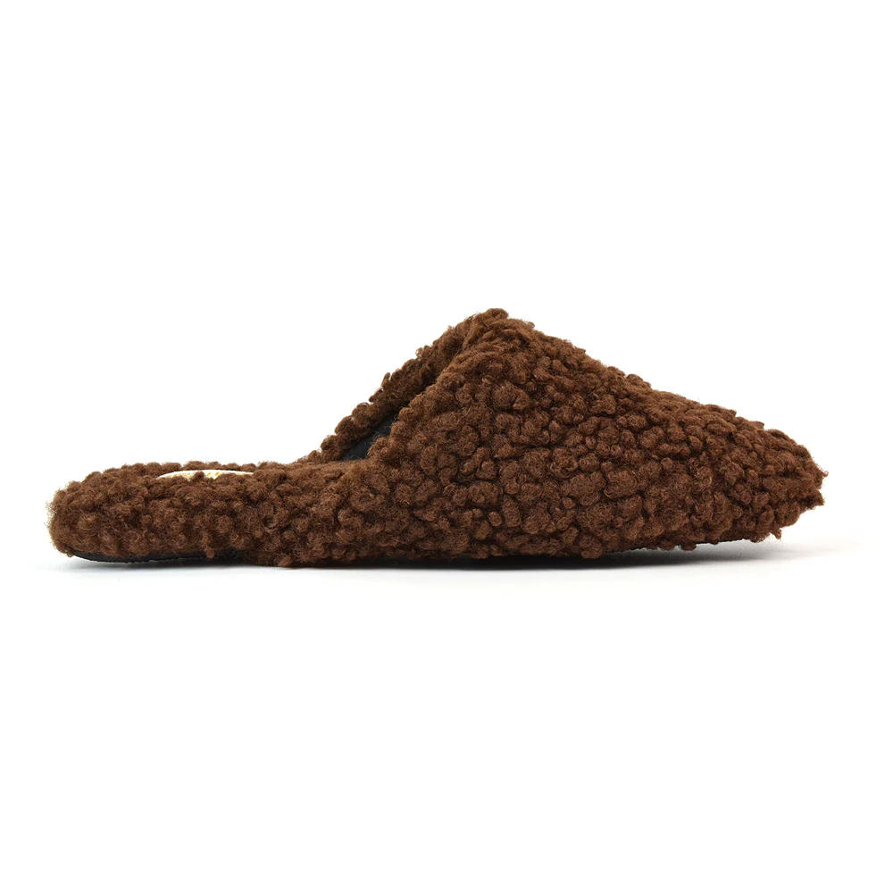 Jody Borg Cosy Slip On Closed Round Toe Mule Flat Slippers in Grey - Image 17