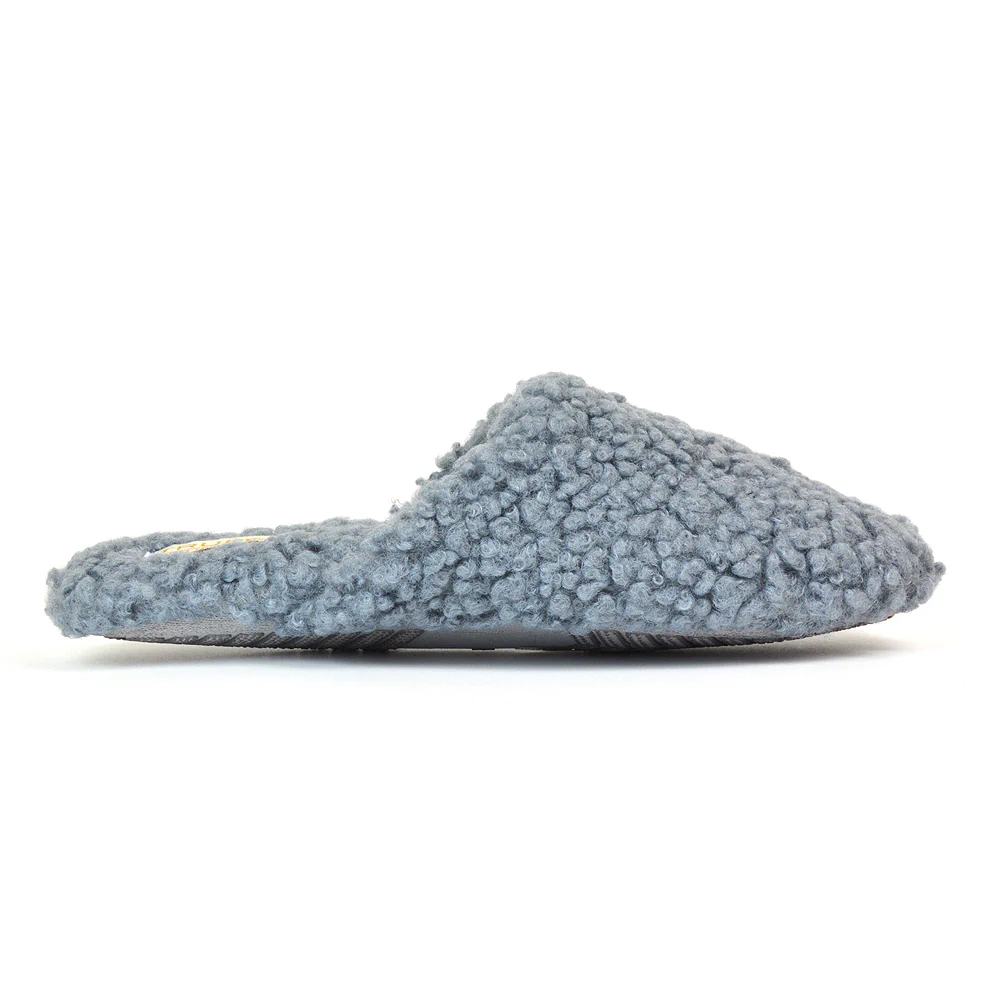 Jody Borg Cosy Slip On Closed Round Toe Mule Flat Slippers in Grey - Image 47
