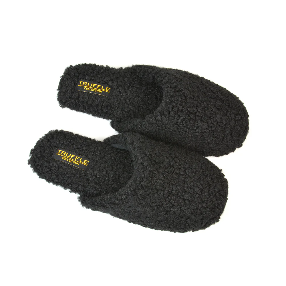 Jody Borg Cosy Slip On Closed Round Toe Mule Flat Slippers in Grey - Image 98