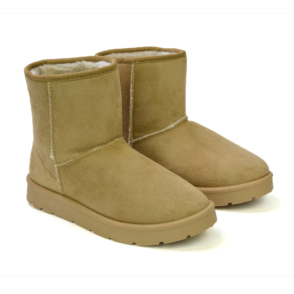 Junie Classic Flat Ankle Winter Boots with Faux Fur Insoles in Black - Image 11