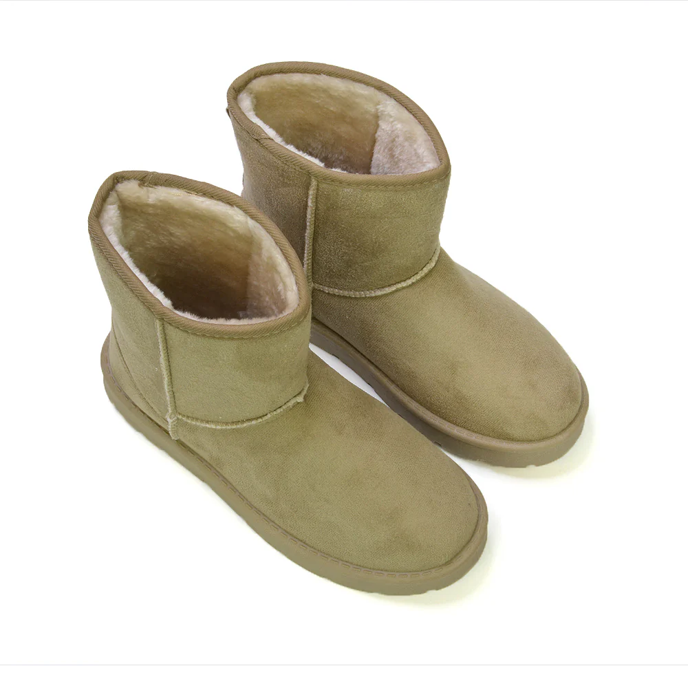 Junie Classic Flat Ankle Winter Boots with Faux Fur Insoles in Black - Image 17