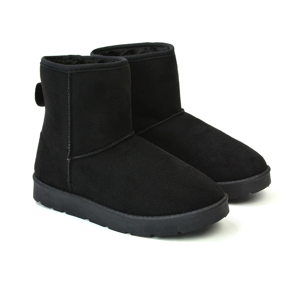Junie Classic Flat Ankle Winter Boots with Faux Fur Insoles in Mushroom - Image 75