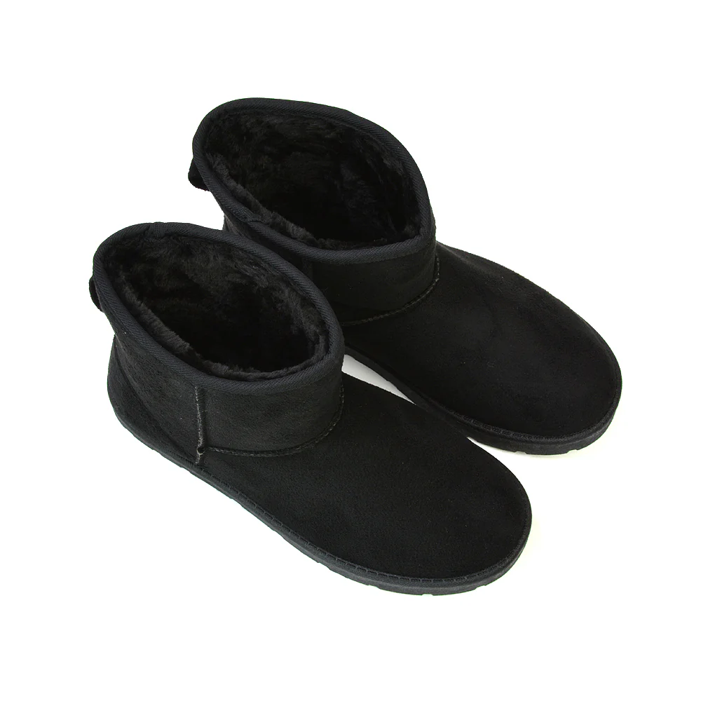 Junie Classic Flat Ankle Winter Boots with Faux Fur Insoles in Sand - Image 95