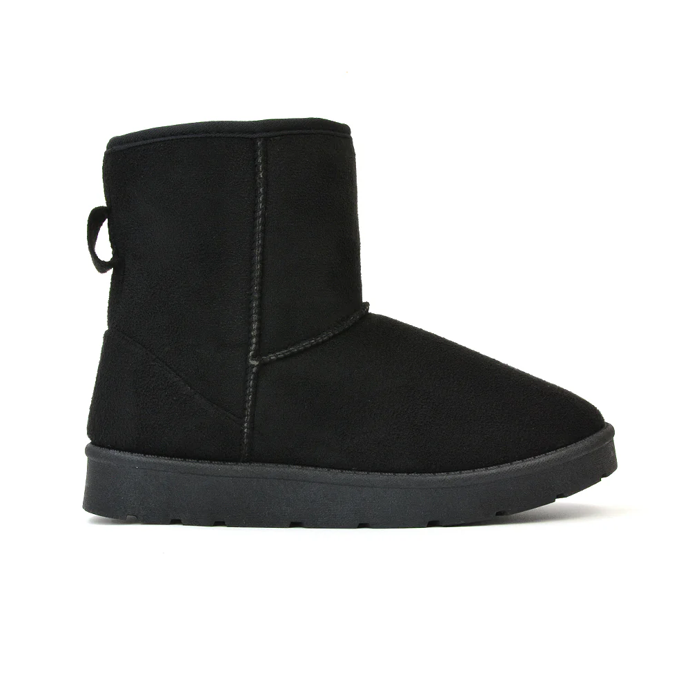 Junie Classic Flat Ankle Winter Boots with Faux Fur Insoles in Sand - Image 96
