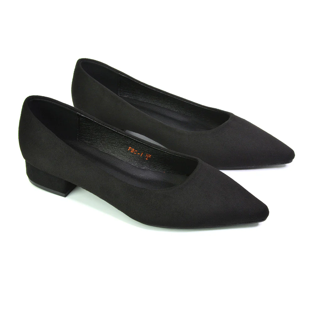 Karen Slip On Pointed Toe Wedding Shoes Low Heel Bridal Heels Court Shoes in Ivory - Image 97