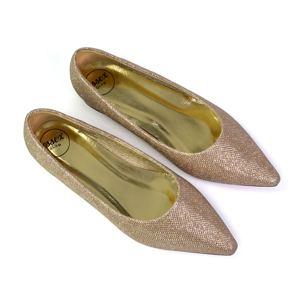 Karen Slip On Pointed Toe Low Block Heel Court Shoes in Brown Faux Suede - Image 15