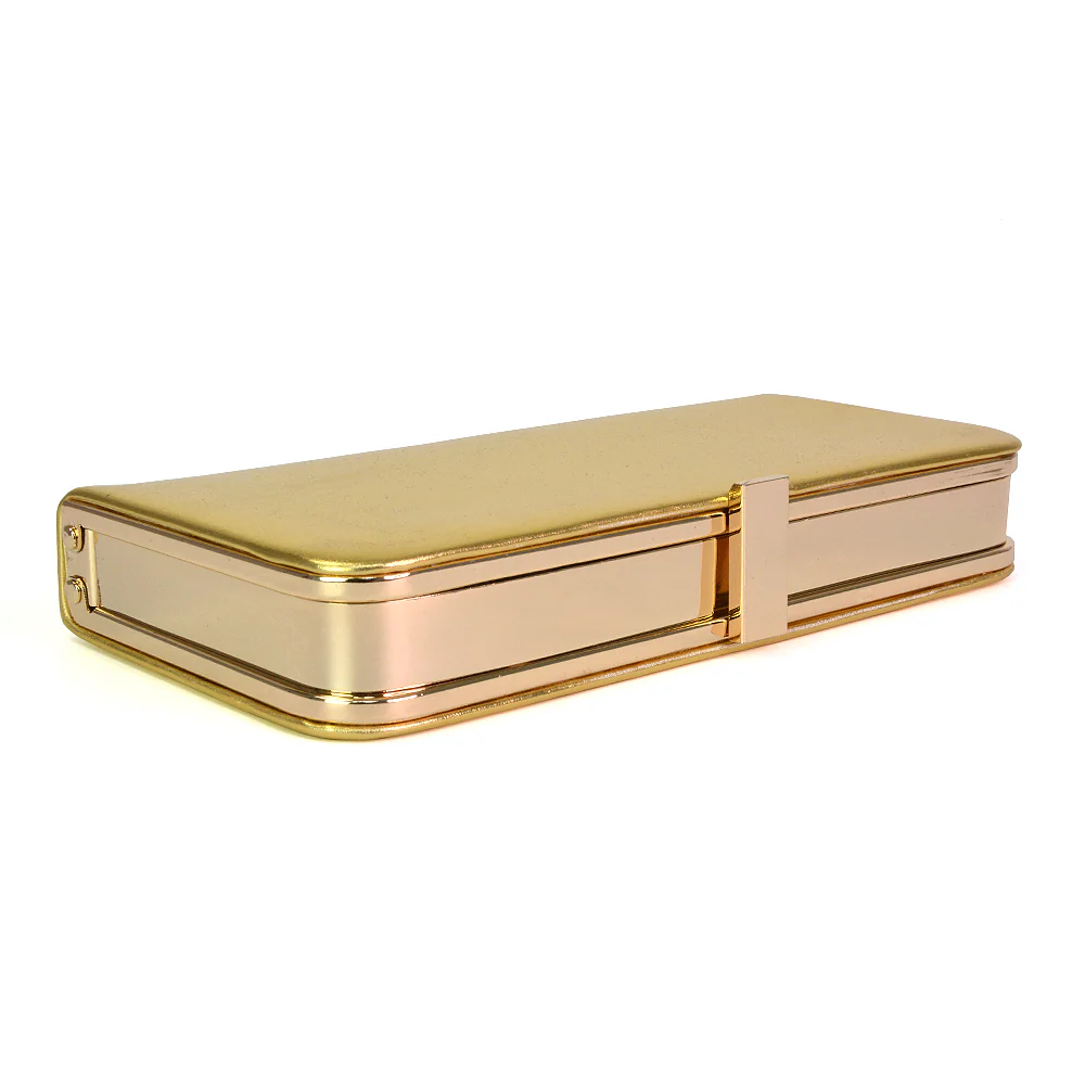 Kennedi Metallic Clutch Evening Party Purse Bag in Gold - Image 2