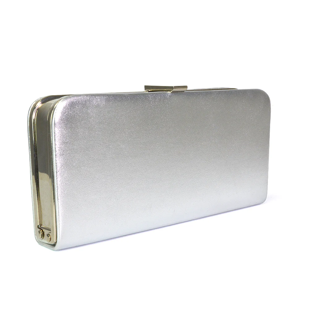 Kennedi Metallic Clutch Evening Party Purse Bag in Gold - Image 5