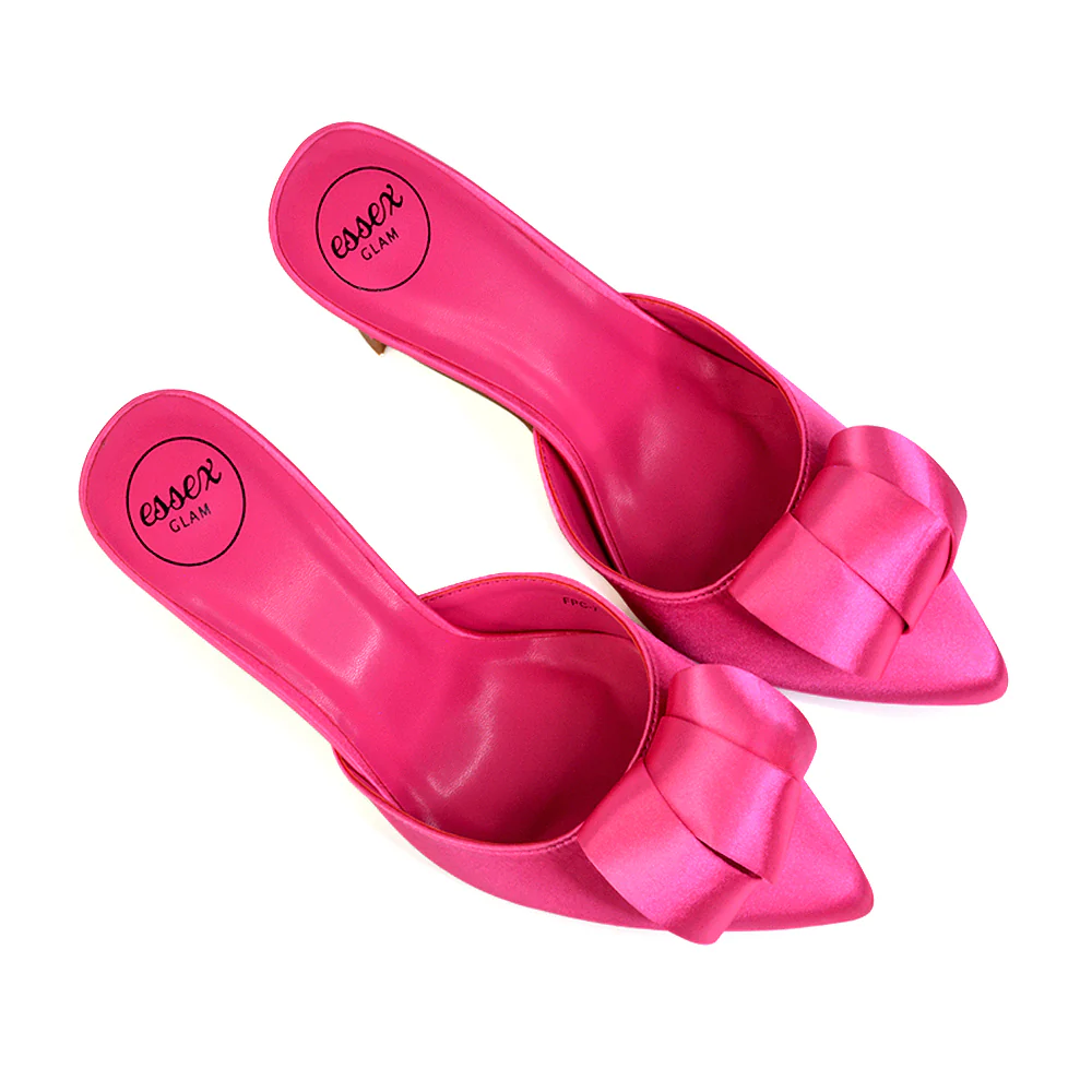 Keri Slip On Mid High Heel Stilettos Mules Party Court Shoes with Pointed Toe in Gold - Image 10
