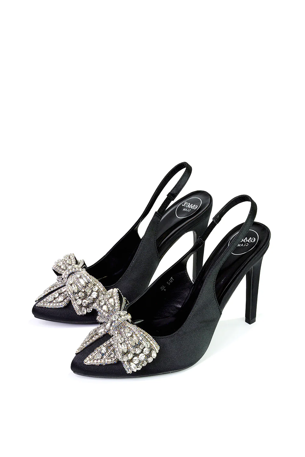 Kimmy Diamante Bow Pointed Toe Court Shoes Stiletto High Heels in Gold - Image 87