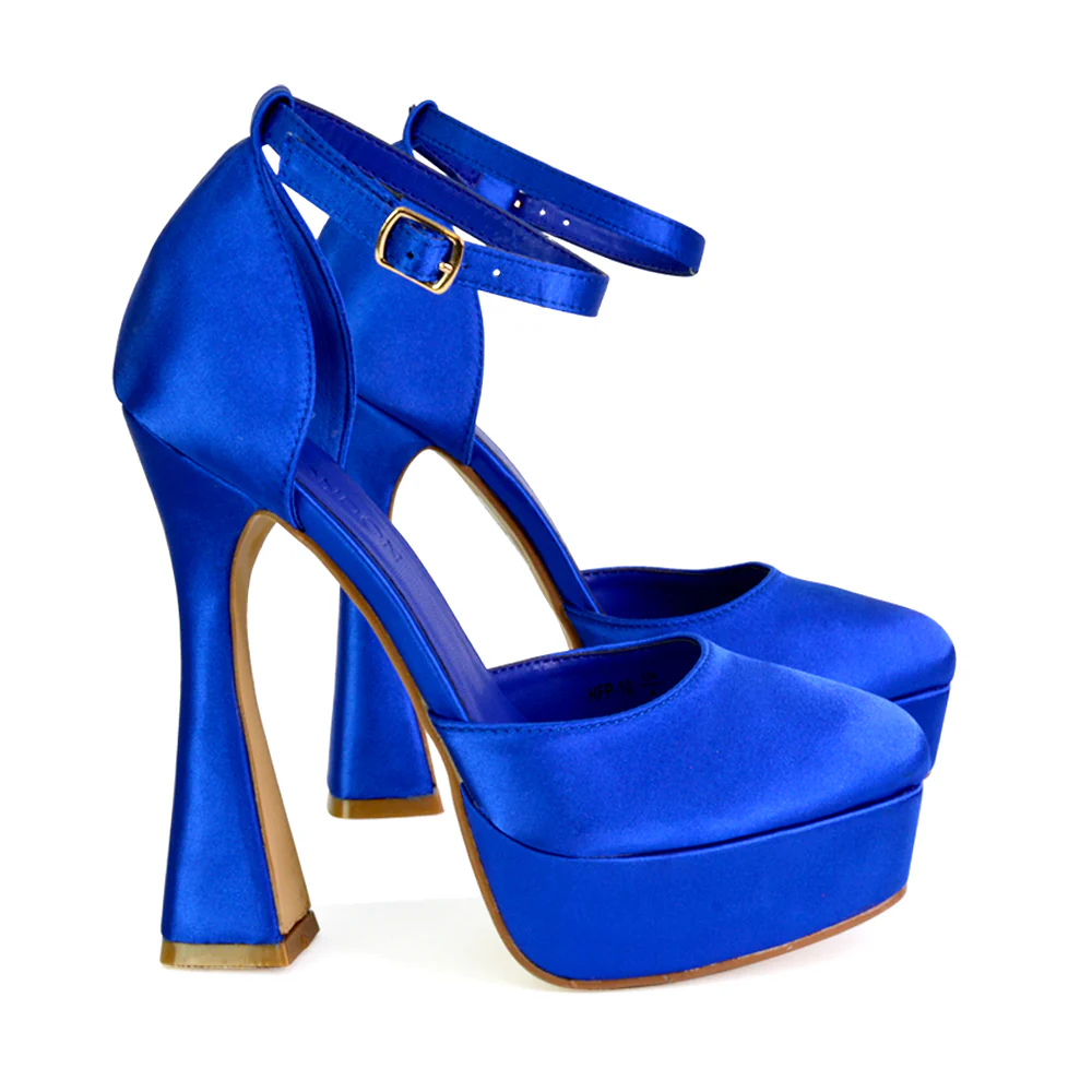Leonardo Satin Court High Heels Platform Wedding Shoes for Bride in Black - Image 25