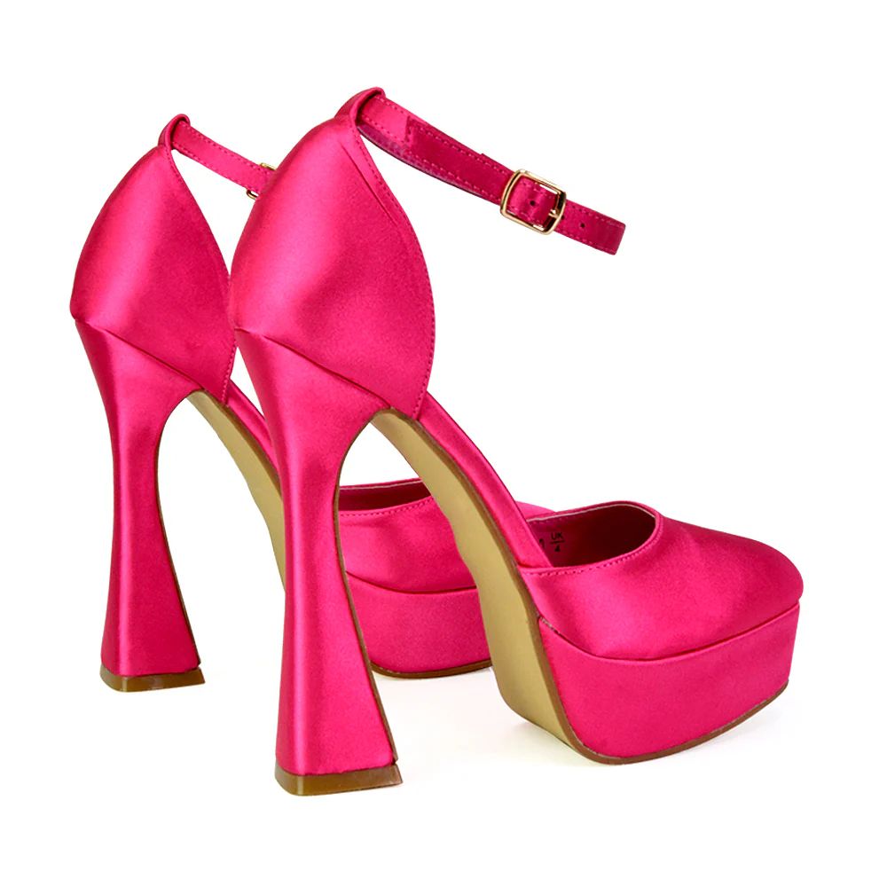 Leonardo Satin Court High Heels Platform Wedding Shoes for Bride in Black - Image 62