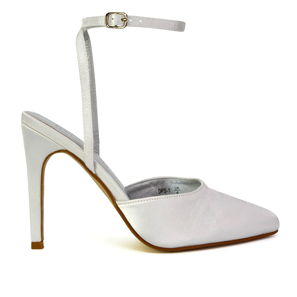 Liliane Pointed Toe Satin Court Heel Stiletto Bridal Shoes in Hot Pink - Image 64