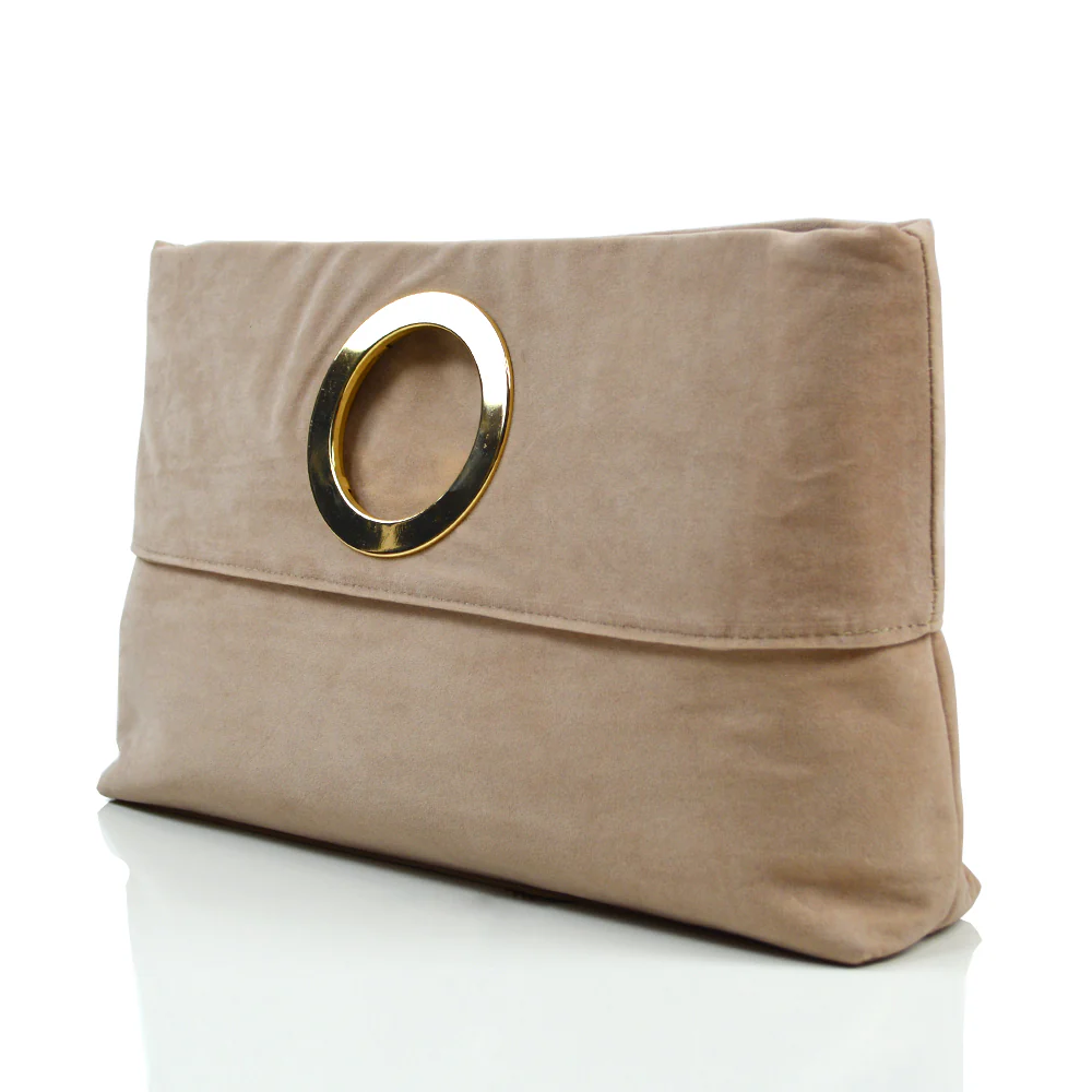 LINDA NUDE FAUX SUEDE HANDBAG - Image 4