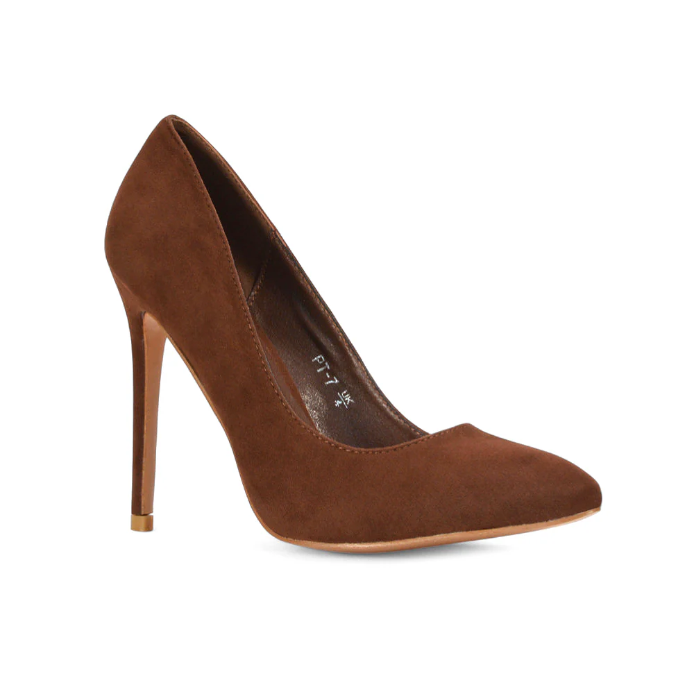 Lulu Pointed Toe Stiletto High Heel Elegant Classic Court Shoes in Black Synthetic Leather - Image 31