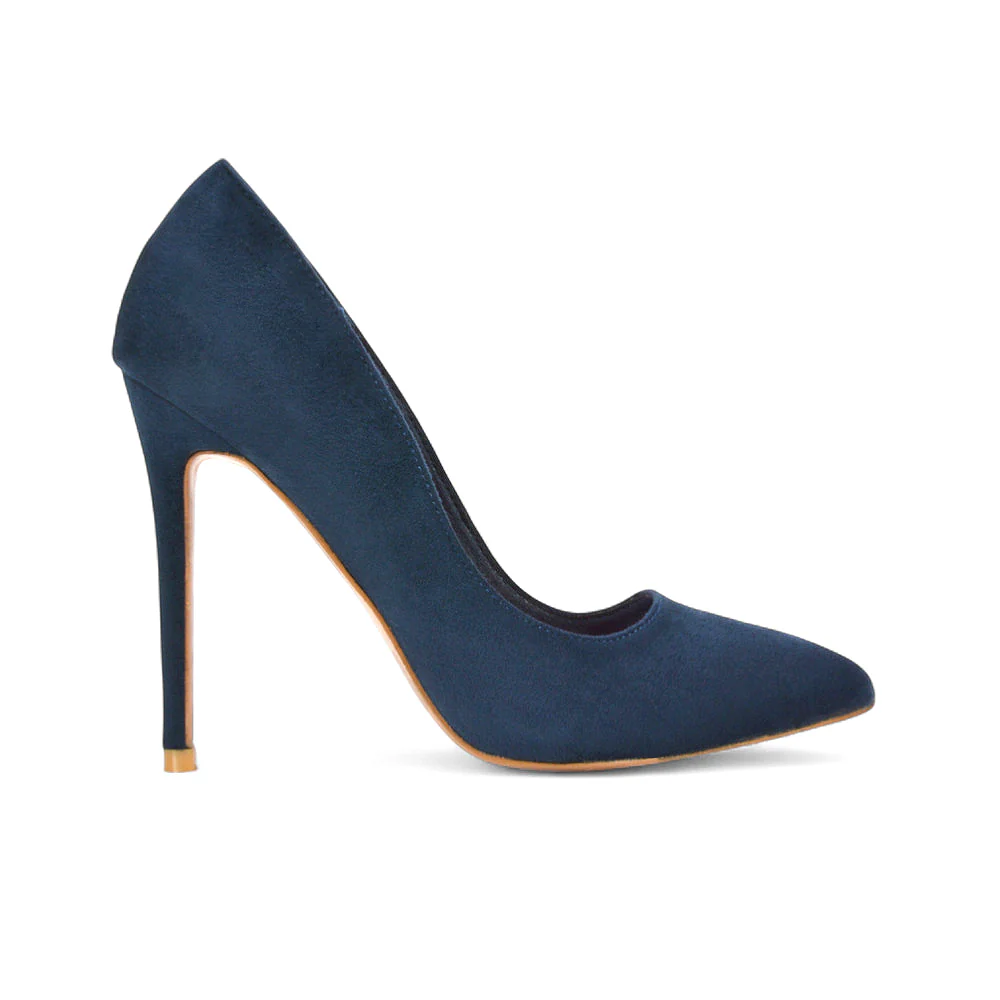 Lulu Pointed Toe Stiletto High Heel Elegant Classic Court Shoes in Black Synthetic Leather - Image 25