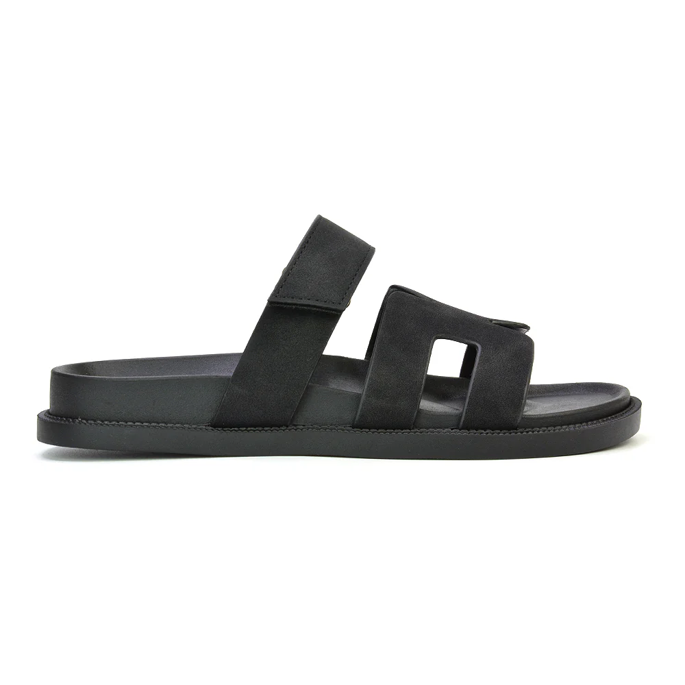 Lydia Cut Out Adjustable Strap Summer Flat Sandal Sliders in White - Image 113