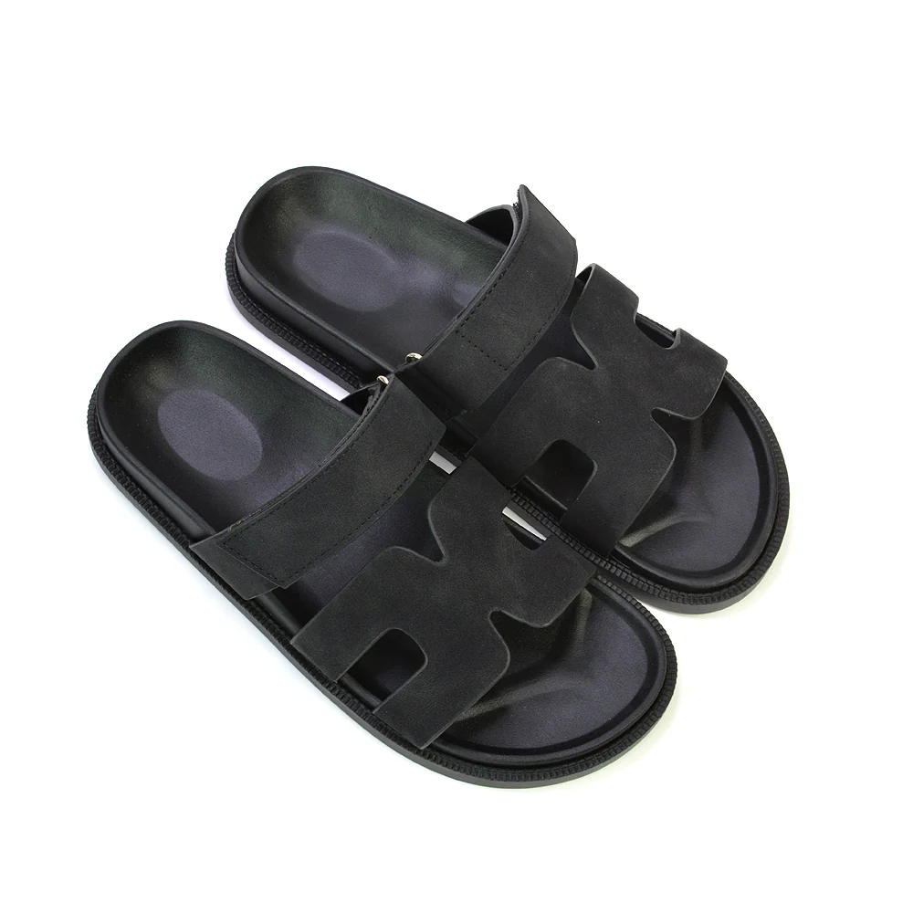 Lydia Cut Out Adjustable Strap Summer Flat Sandal Sliders in White - Image 114