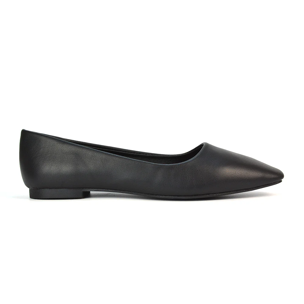 Maci Square Toe Slip on Flat Heel Ballerina Pumps in Silver Metallic - Image 26