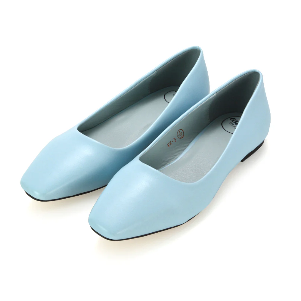 Maci Square Toe Slip on Flat Heel Ballerina Pumps in Silver Metallic - Image 16