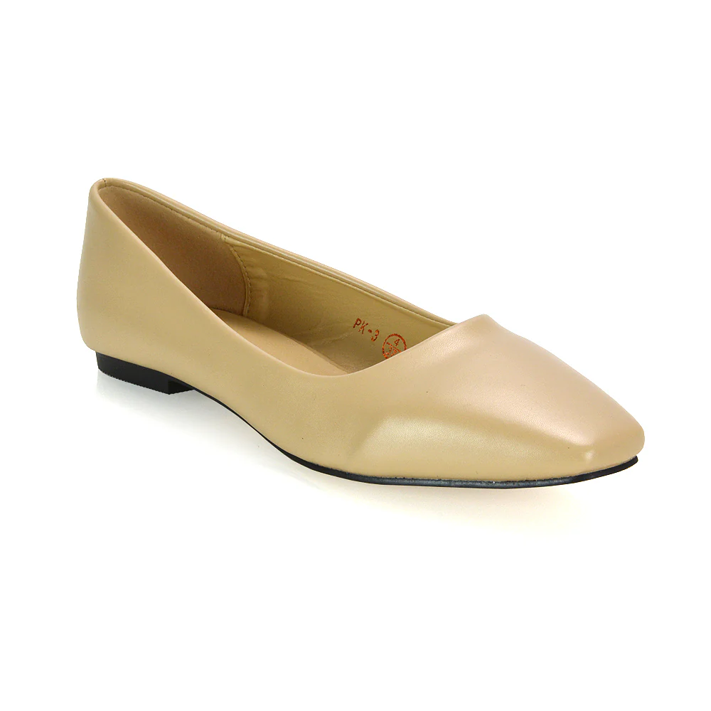 Maci Square Toe Slip on Flat Heel Ballerina Pumps in Silver Metallic - Image 17