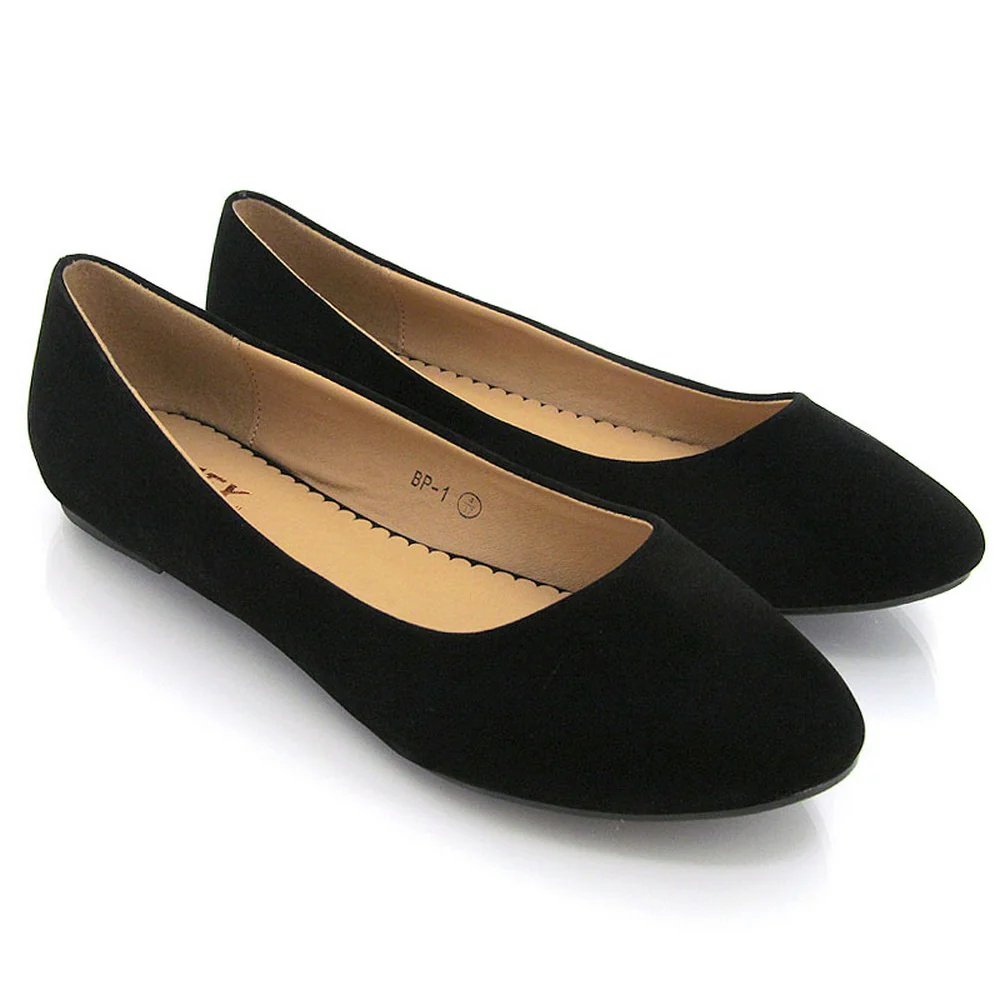 MALEFICENT FLAT BLOCK HIGH HEELED SLIP ON BALLERINA PUMP SHOES IN BLACK FAUX SUEDE - Image 3