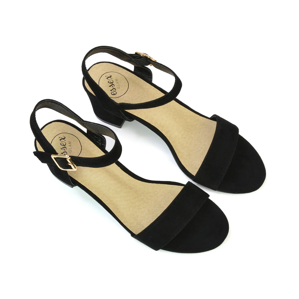 Mariana Strappy Buckle Up Mid Block Heel Sandals in White Synthetic Leather - Image 197