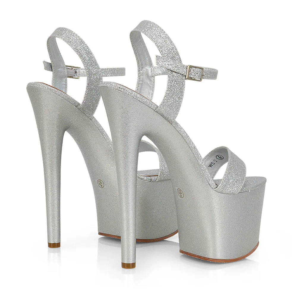 Matilda Womens Statement Strappy Sky High Stiletto Platform Heels in Green Patent - Image 104