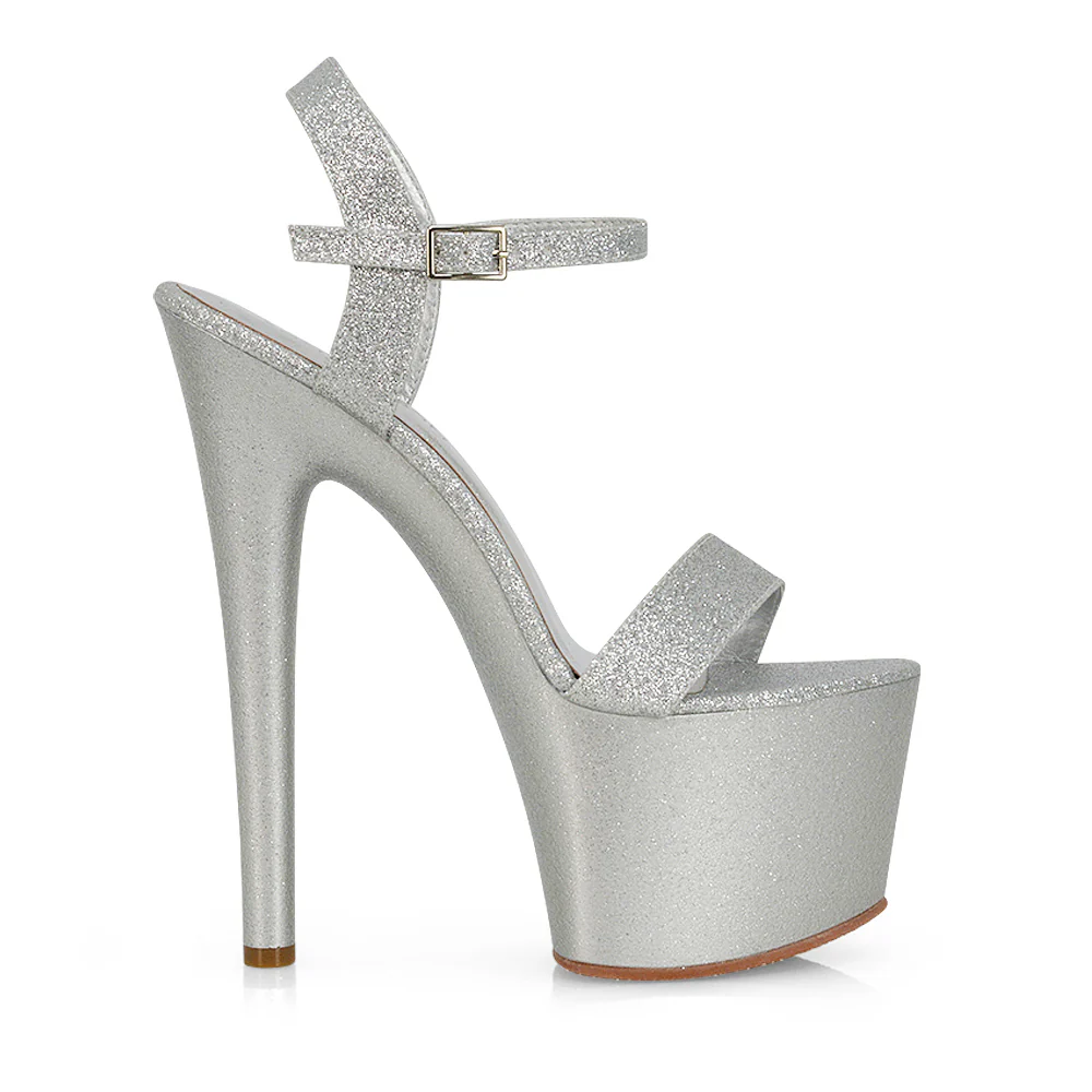 Matilda Womens Statement Strappy Sky High Stiletto Platform Heels in Green Patent - Image 111
