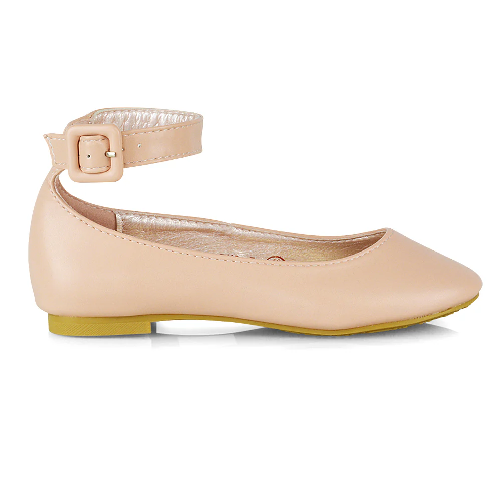 Milo Kids Ankle Strap Buckle up Flat Heel Ballerina Pumps Wedding Bridal Shoes in Black - Image 29