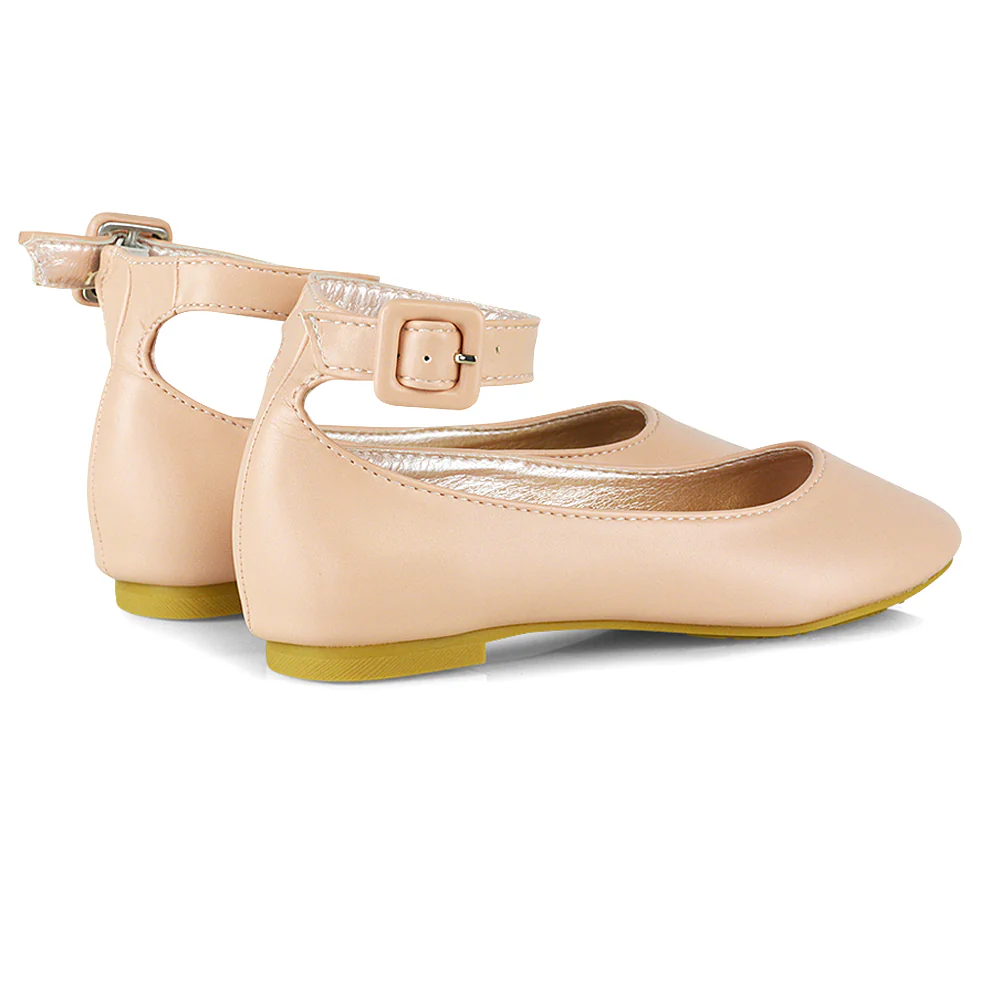 Milo Kids Ankle Strap Buckle up Flat Heel Ballerina Pumps Wedding Bridal Shoes in Black - Image 36