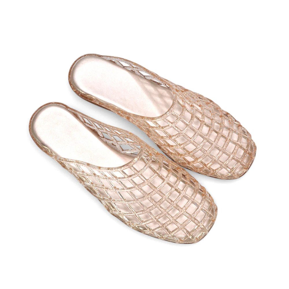 Ophelia Slip On Cage Jelly Mule Flat Summer Sandals in Brown - Image 20