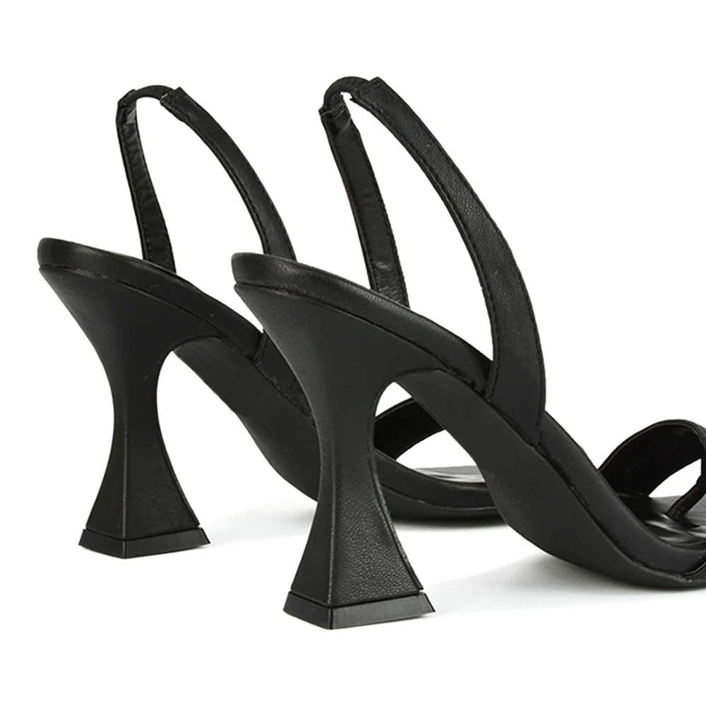 Paola Sling Back Strappy Square Toe Sculptured High Heel Sandals in Pink Synthetic Leather - Image 12