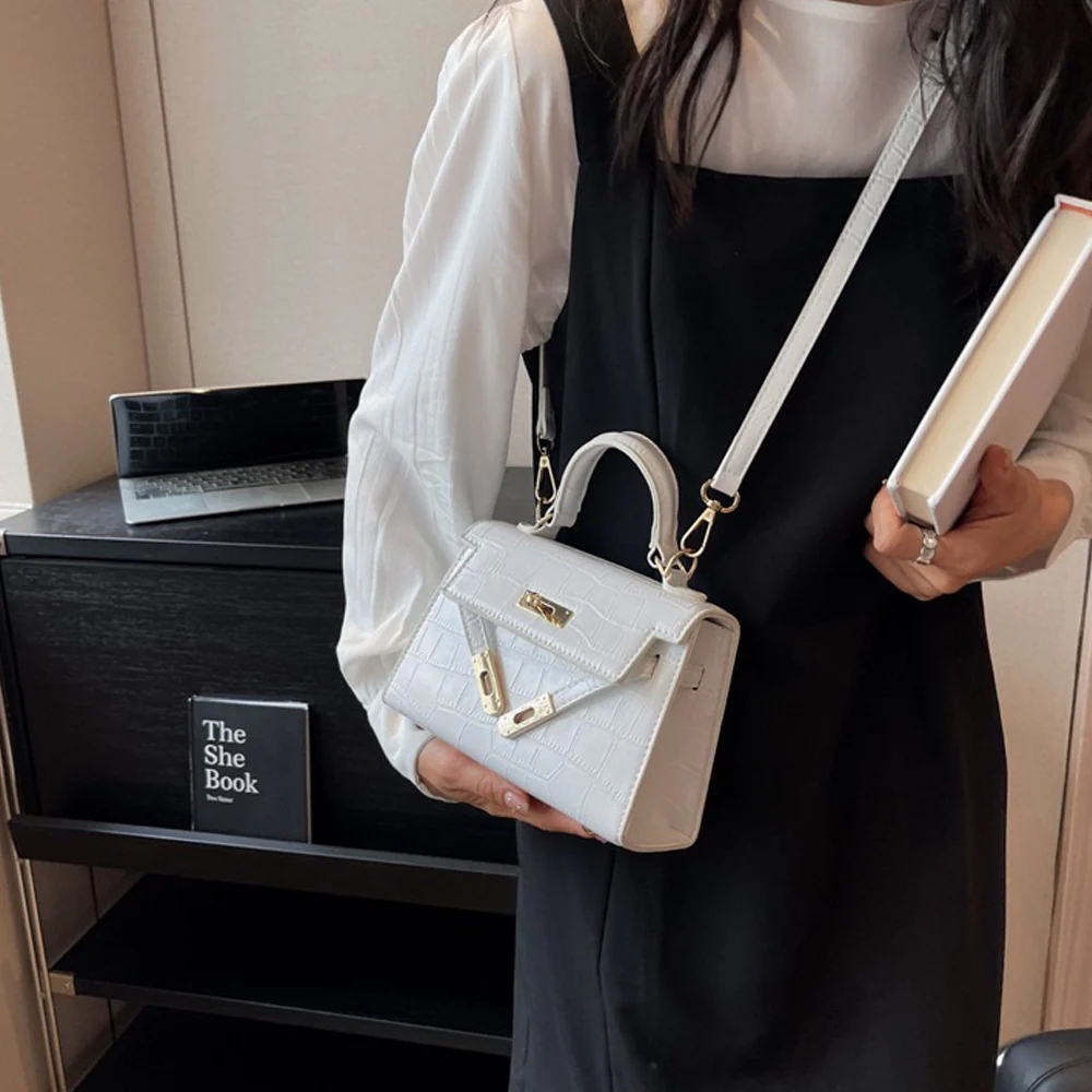 Rebecca Mini Animal Print Crossbody Shoulder Bag With Strap in White - Image 3