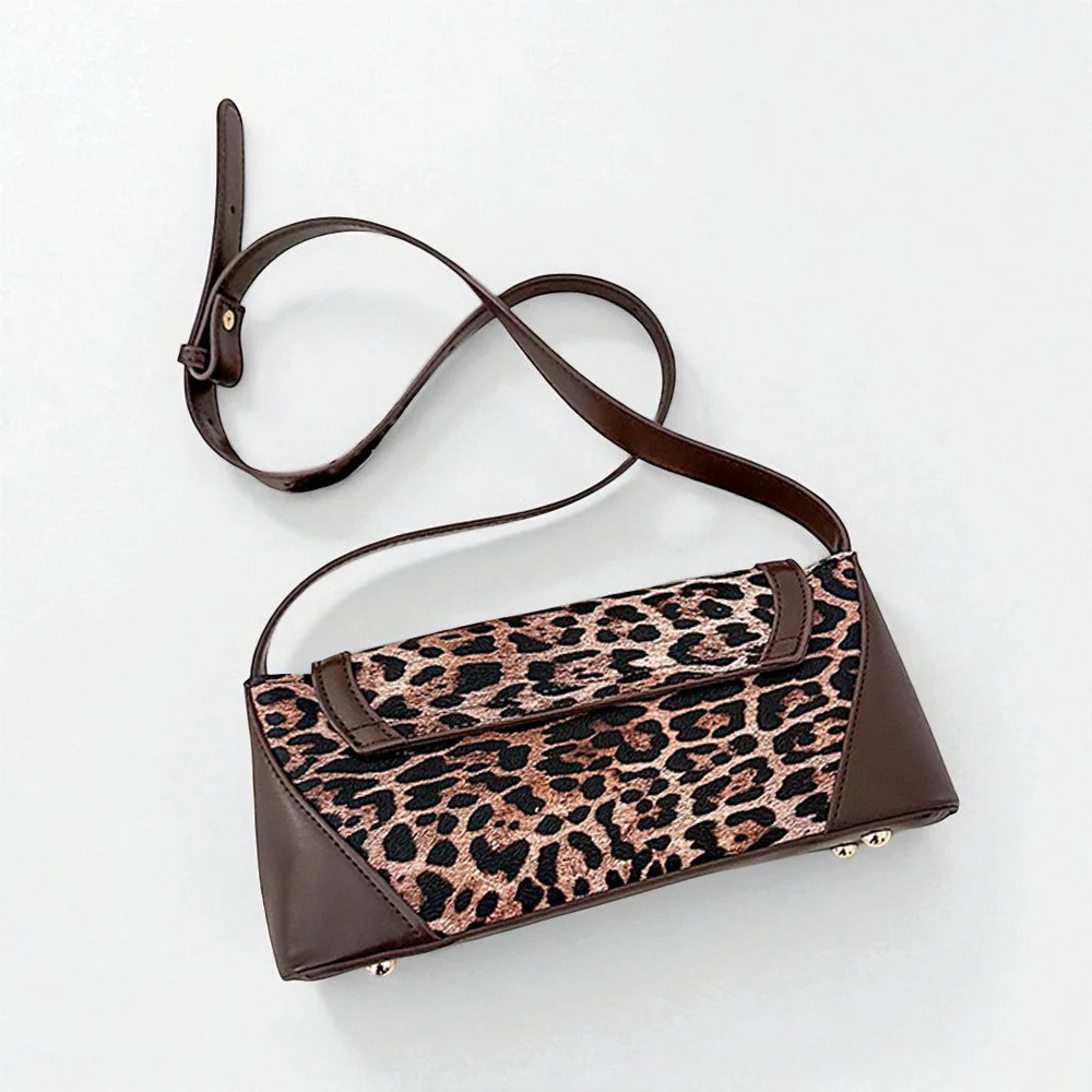 Romy Leopard Print Adjustable Strap Trendy Shoulder Bag in Beige Leopard - Image 16
