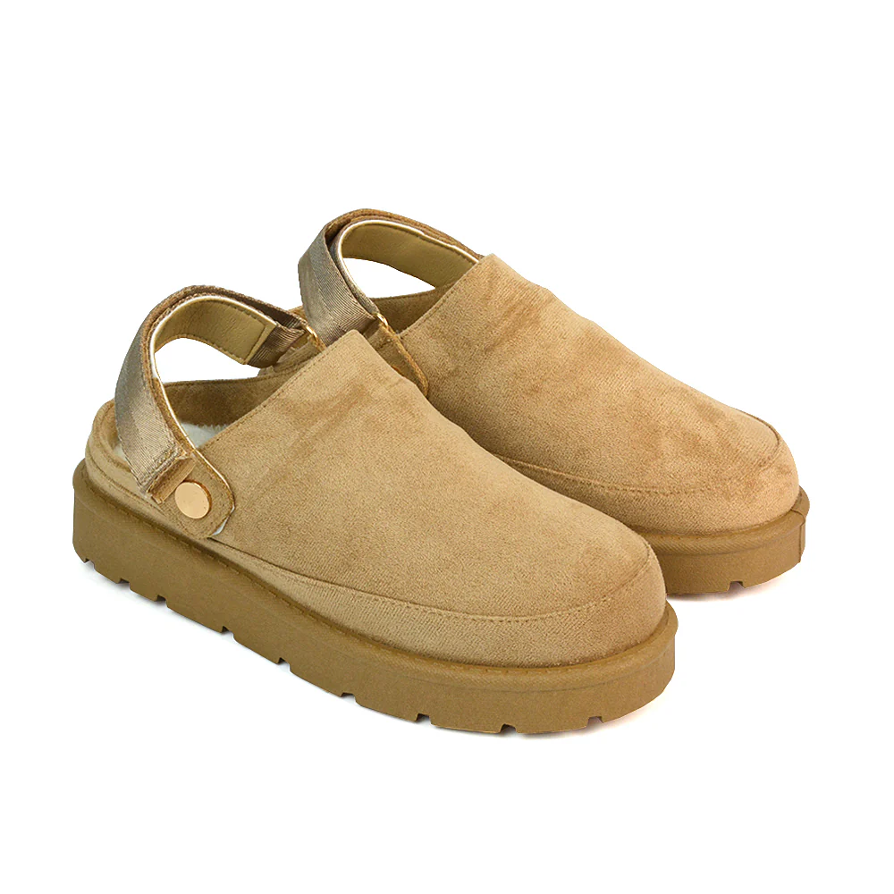 Sienna Closed Toe Clogs Strap Slingback Faux Fur Lined Comfy Slippers in Cheetah - Image 7