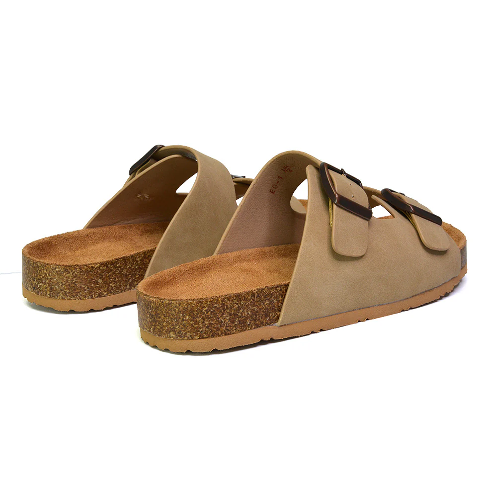 Star Double Buckle Strap Flat Slider Casual Footbed Summer Mule Holiday Sandals in Black Patent - Image 175