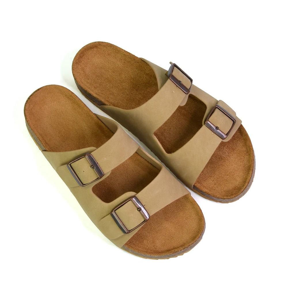 Star Double Buckle Strap Flat Slider Casual Footbed Summer Mule Holiday Sandals in Black Patent - Image 177
