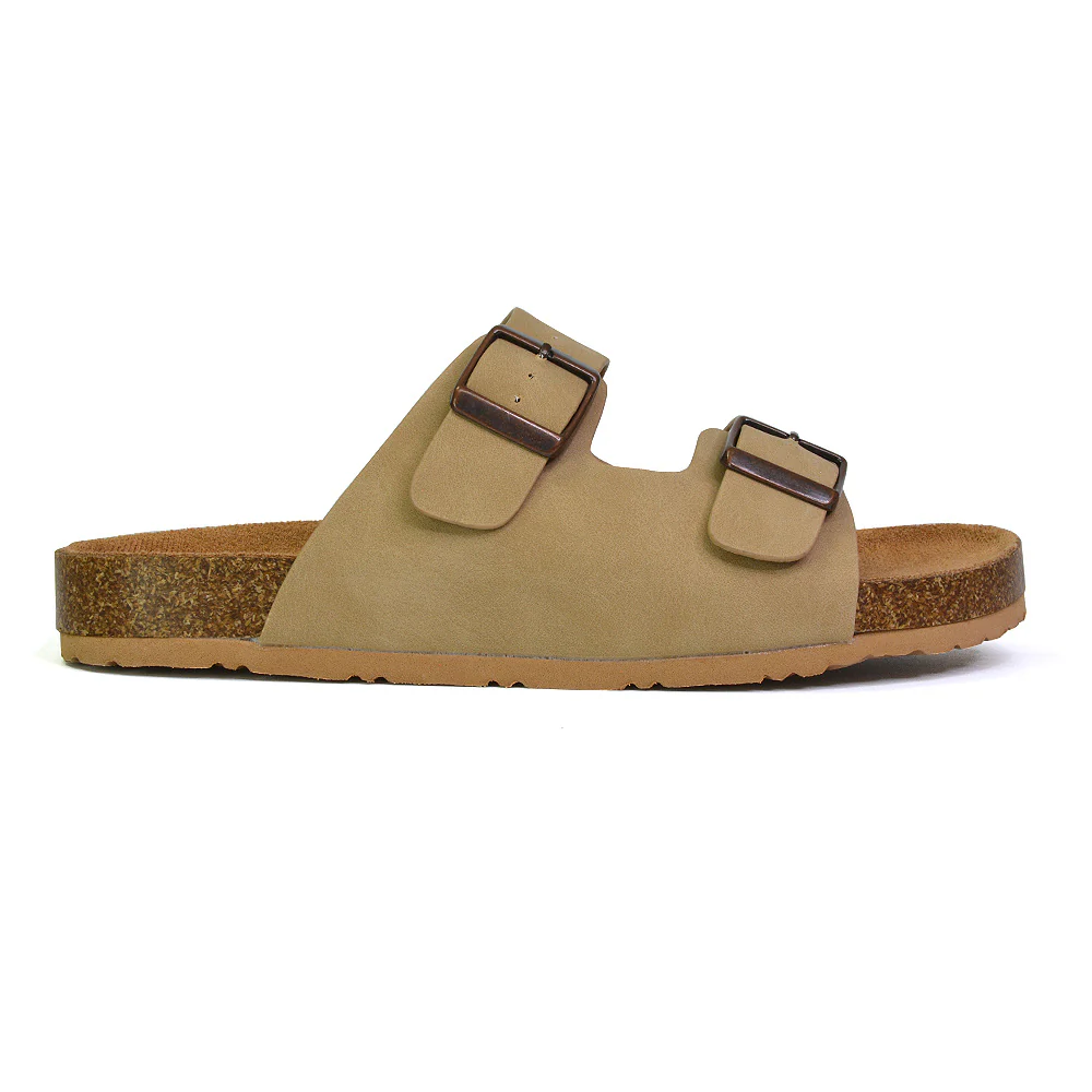 Star Double Buckle Strap Flat Slider Casual Footbed Summer Mule Holiday Sandals in Black Patent - Image 178