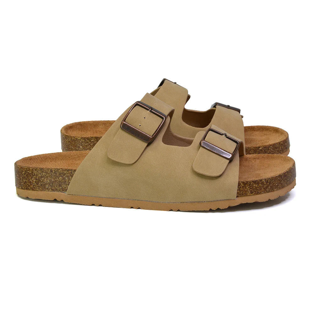 Star Double Buckle Strap Flat Slider Casual Footbed Summer Mule Sandals in Gold - Image 177