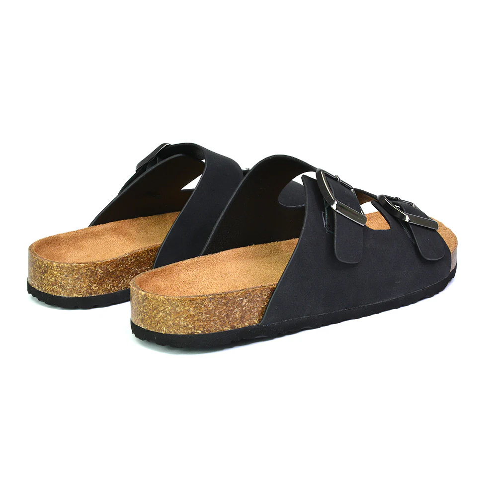 Star Double Buckle Strap Flat Slider Casual Footbed Summer Mule Sandals in Gold - Image 218