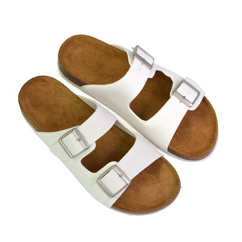 Star Double Buckle Strap Flat Slider Casual Footbed Summer Mule Sandals in Gold - Image 42