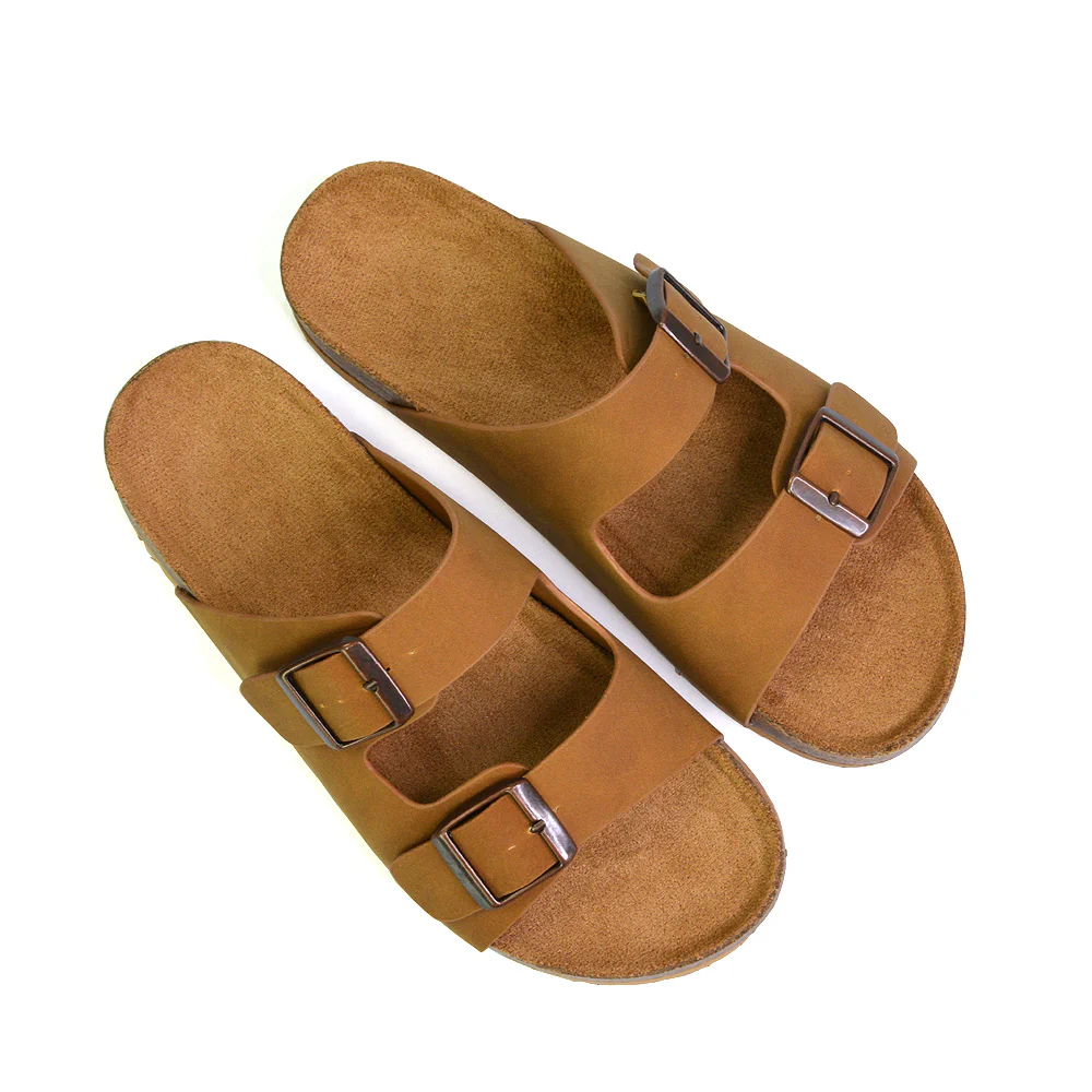 Star Double Buckle Strap Flat Slider Casual Footbed Summer Mule Holiday Sandals in Silver - Image 68
