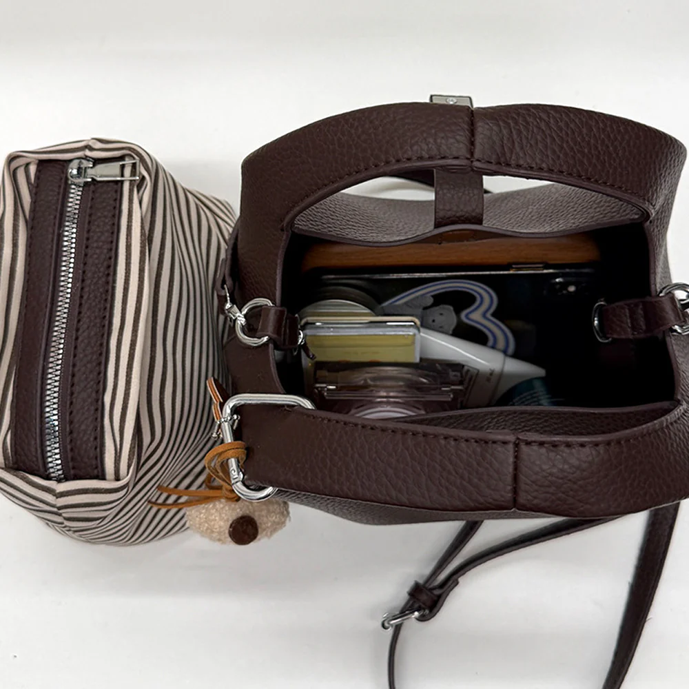 Storm Small Crossbody Bag With Detachable Bag Charm in Tan - Image 6